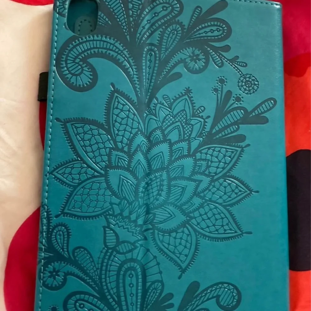 Floral Embossed Teal Notebook Cover